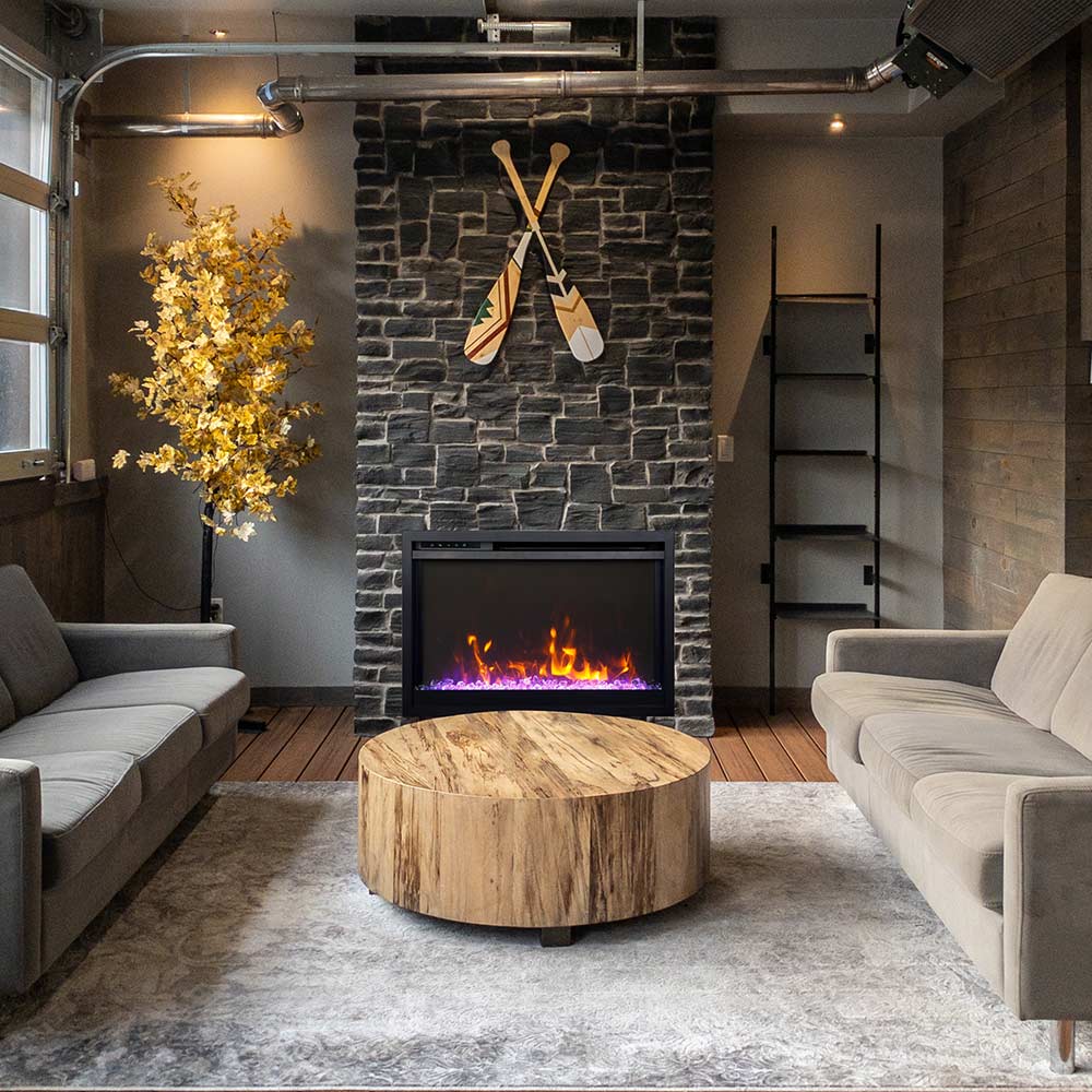 Amantii Traditional Extra Slim Built-In Smart Smart Electric Fireplace