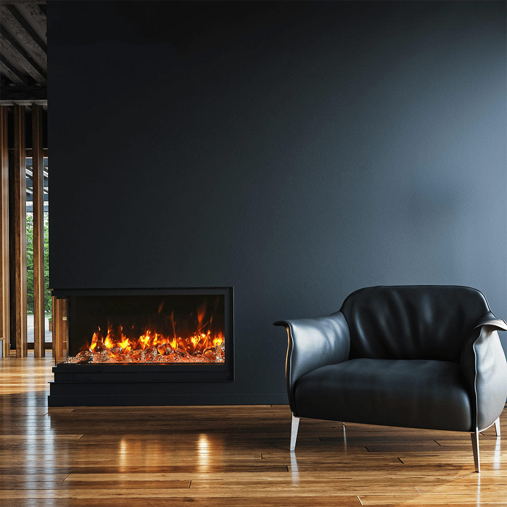 Amantii Tru-View Slim Indoor/Outdoor Built-In 3-Sided Smart Electric Fireplace