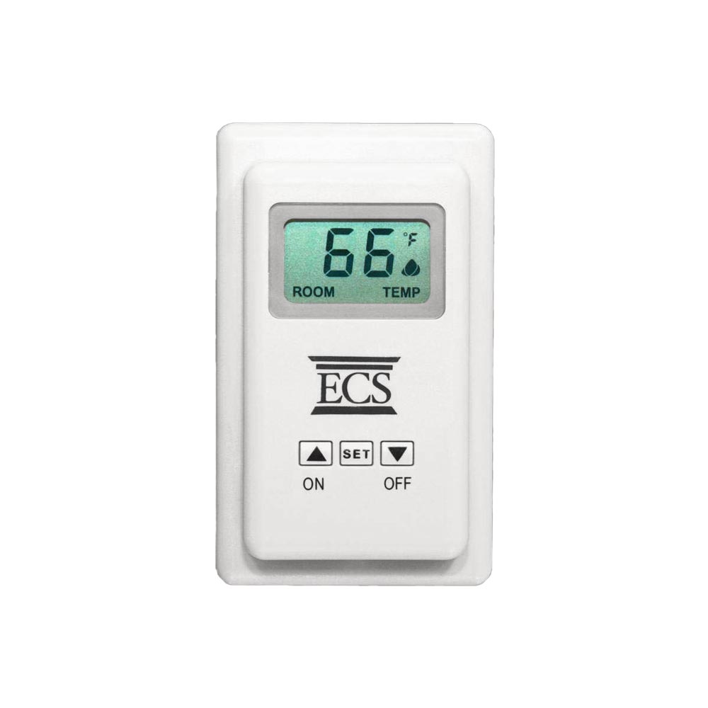 White Mountain Hearth thermostatic wireless wall switch with LCD 66°F display
