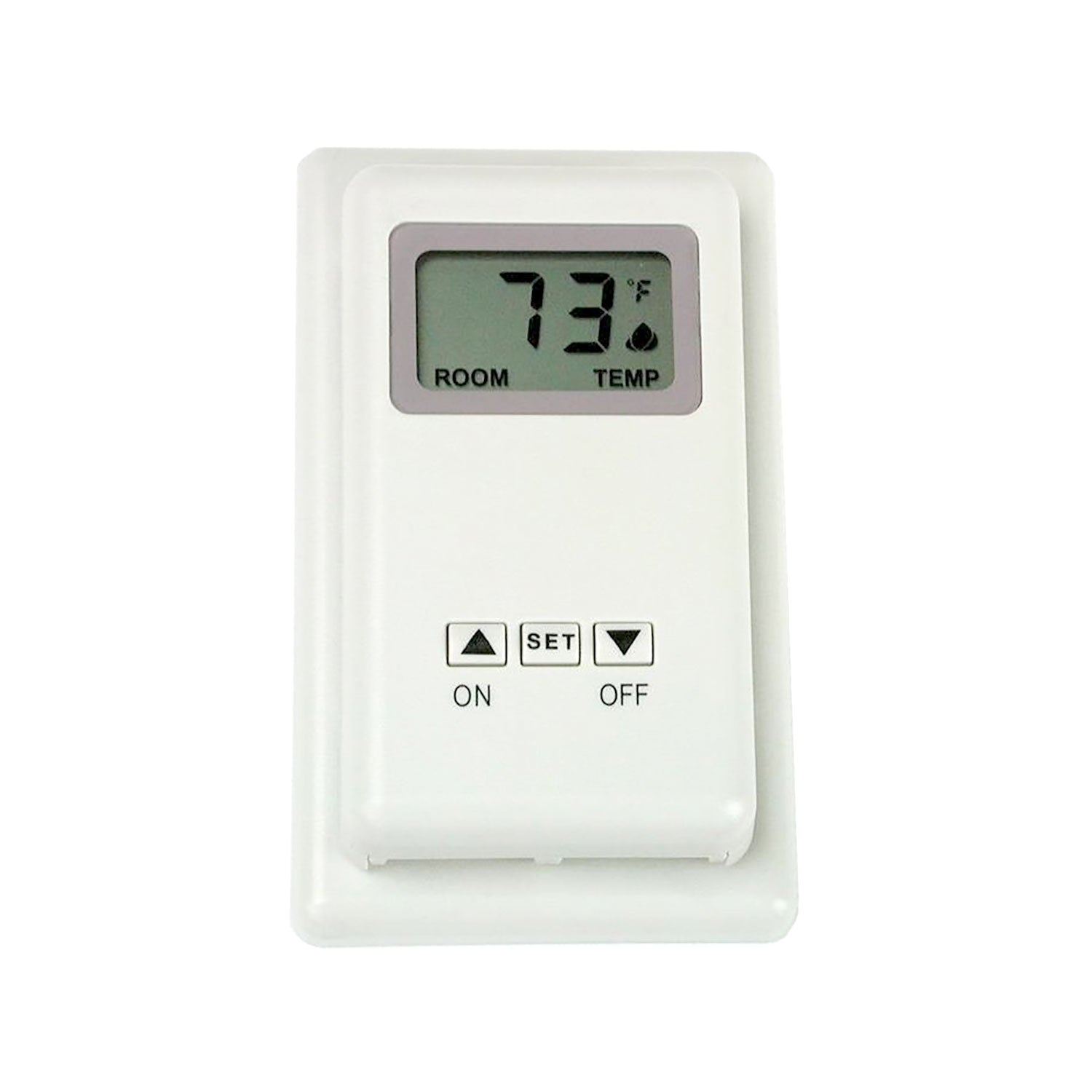 Wireless wall thermostat remote with LCD display and ON/OFF, SET buttons