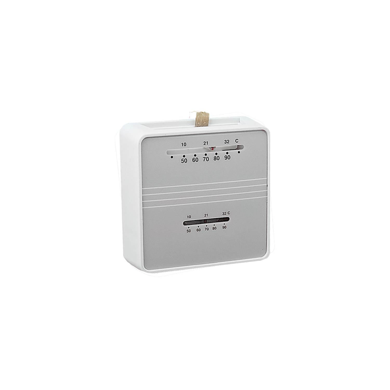 Wall thermostat controller with LCD temperature display and dial settings