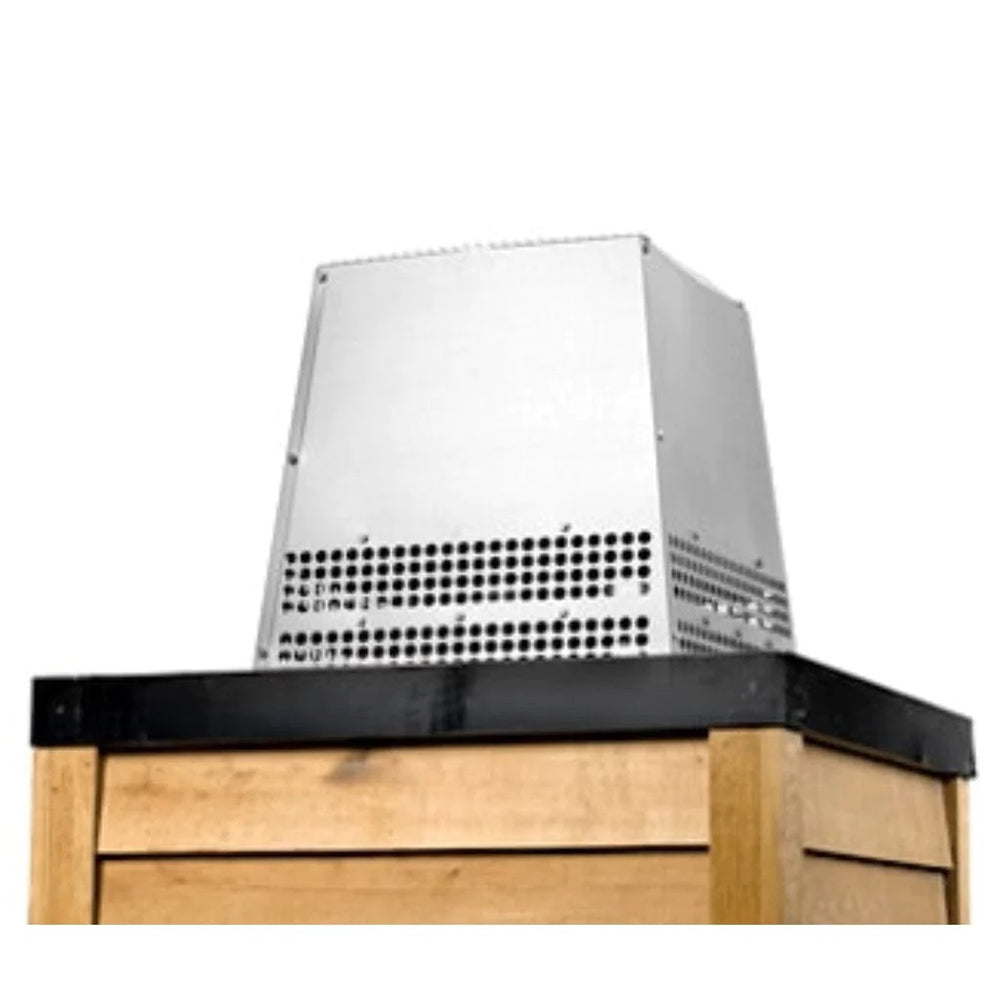 Metal trapezoid termination cap with perforated vent holes, silver