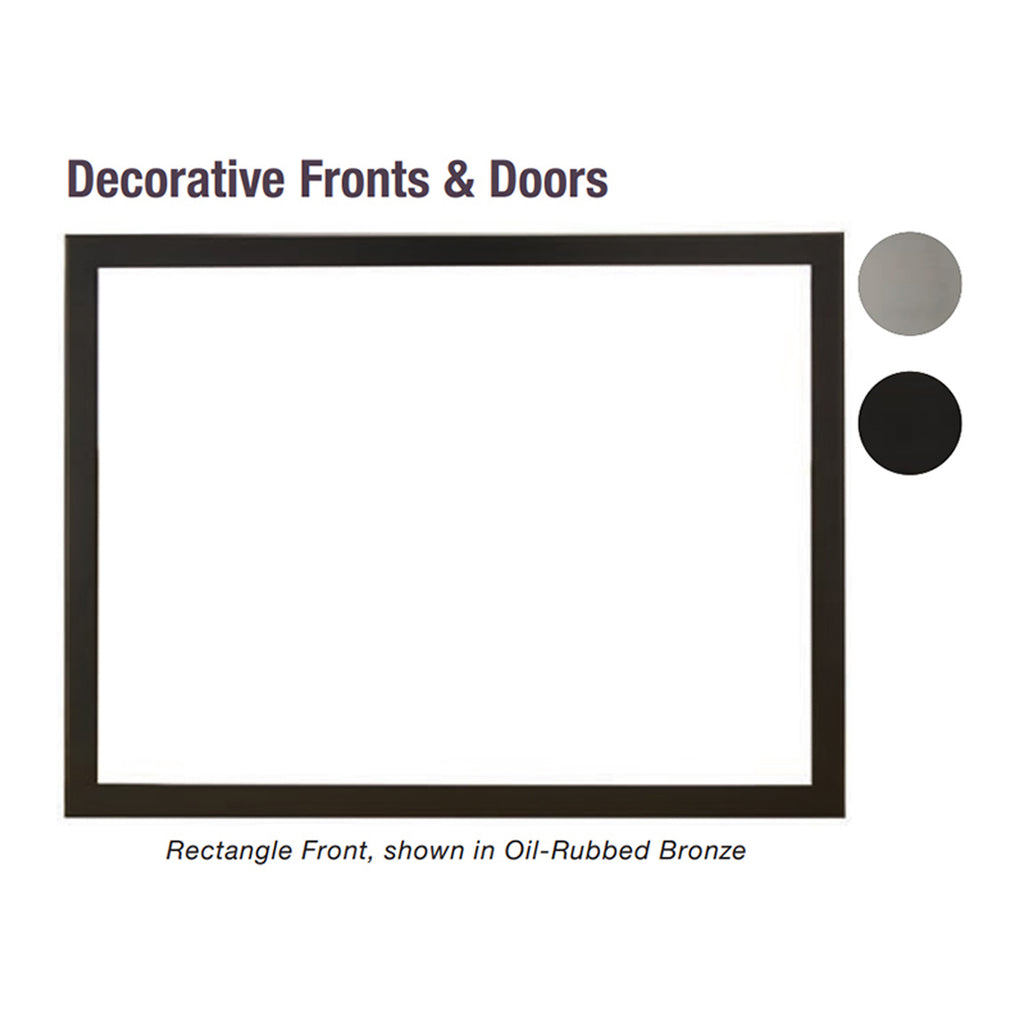 Decorative fireplace front frame with bronze trim and two color options