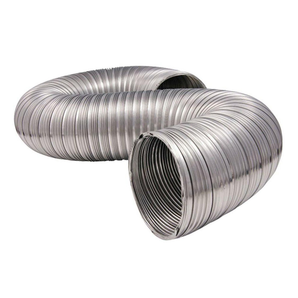 Corrugated silver flex duct sections with 6-inch opening, outside air chimney kit