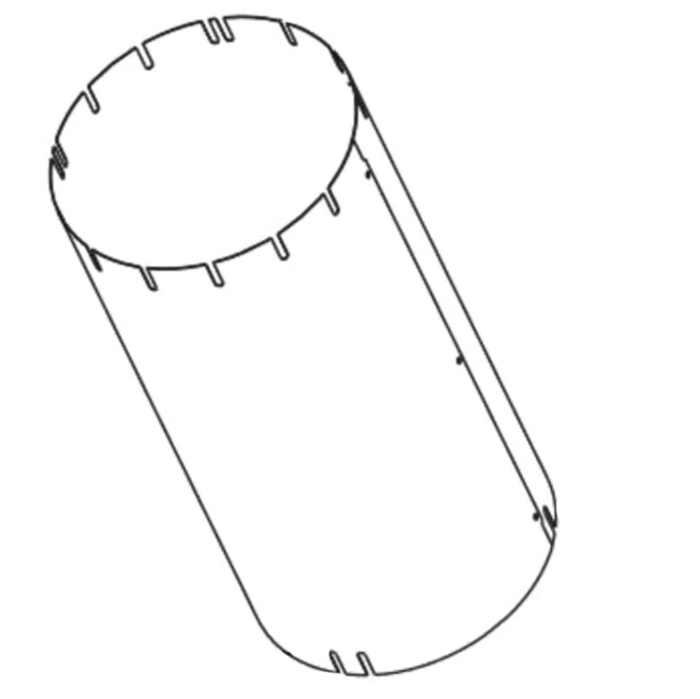 Attic insulation shield sleeve with end tab and segmented edge detailing