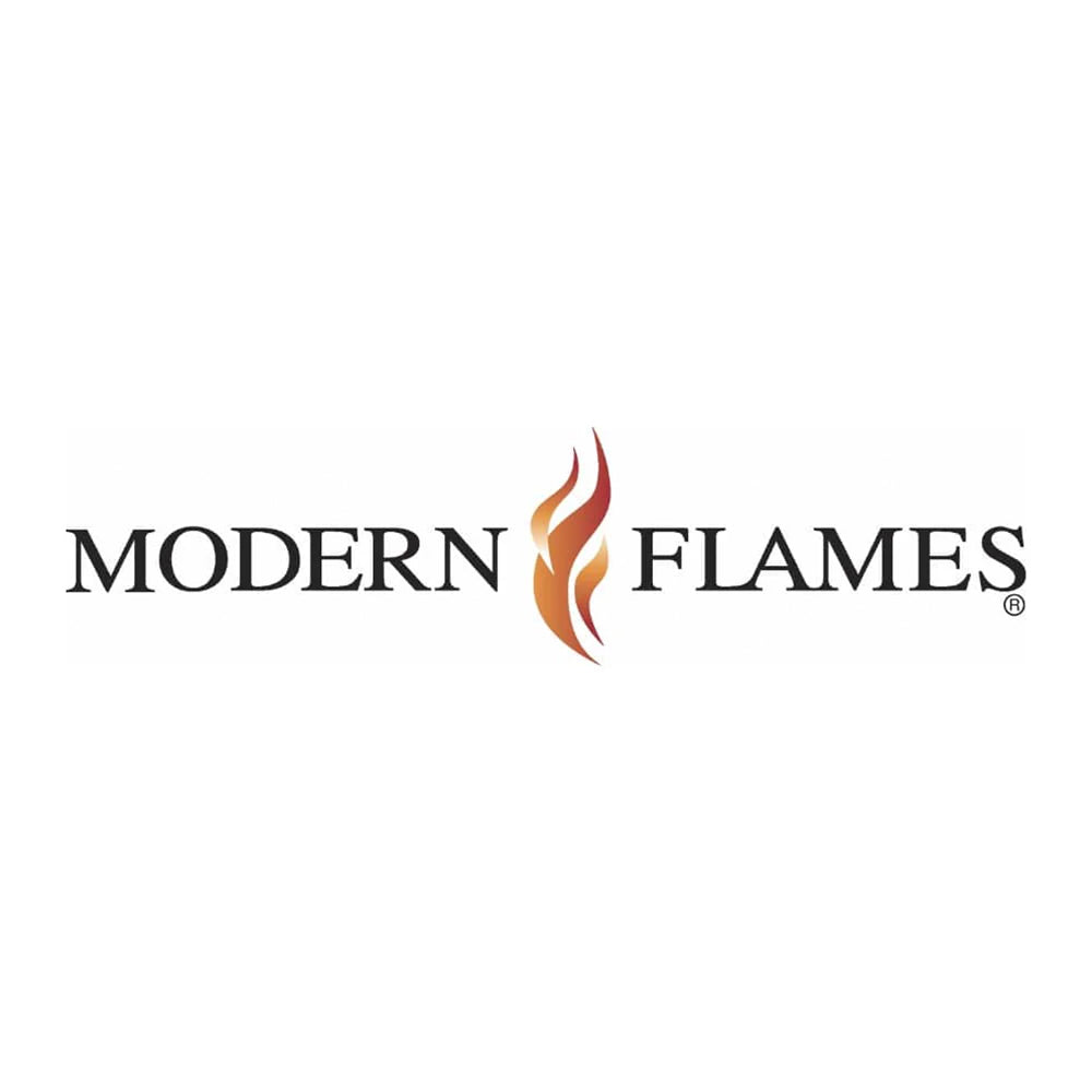Modern Flames logo with red flame icon and MODERN FLAMES text