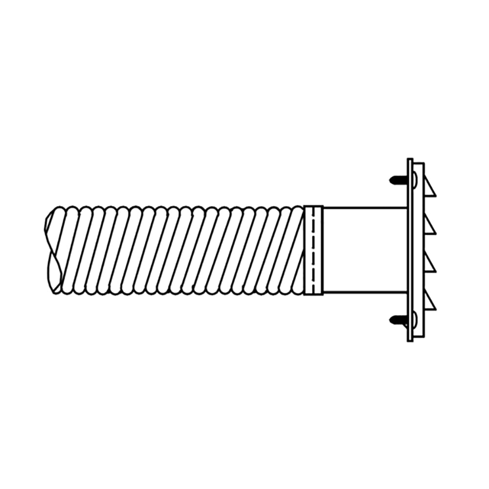 Insulated 4-inch flexible outside air duct with flange connectors