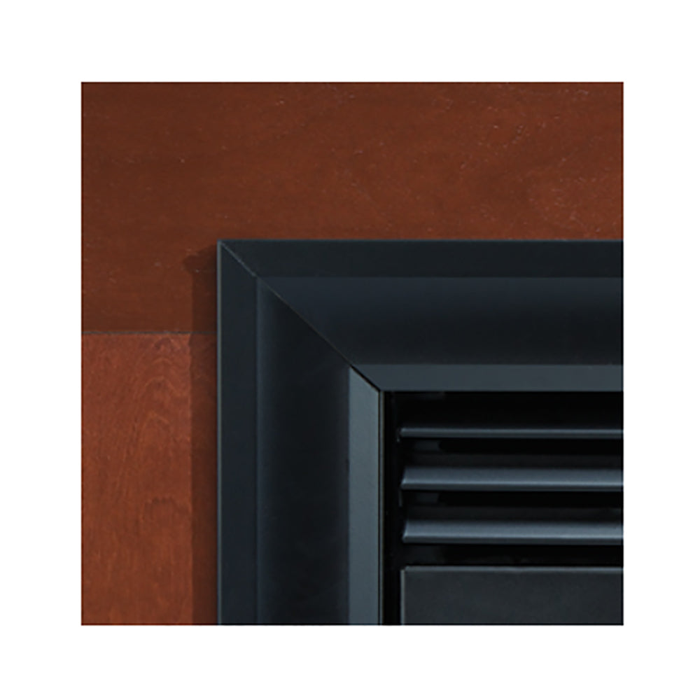 Matte black steel EZ-attach frame corner with horizontal rails