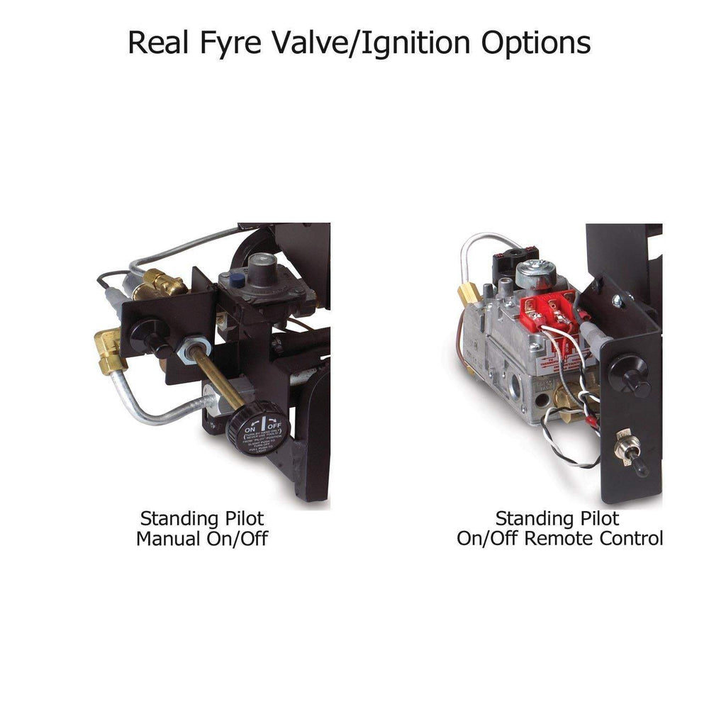 Ventless gas log burner valve assembly with standing pilot and remote control parts