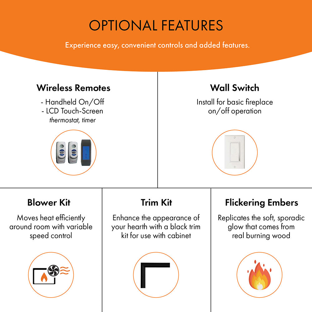 Monessen VFC24L Symphony 24-Inch Ventless Gas Fireplace with 7-Piece Log Set