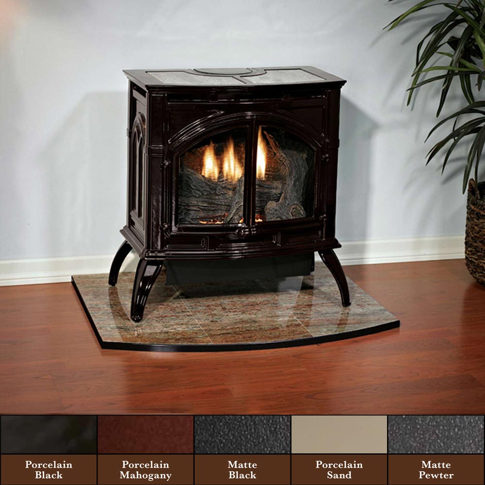 White Mountain Hearth VFD30CC Cast Iron Ventless Gas Stove with 25K Contour Burner, 28.25-Inches