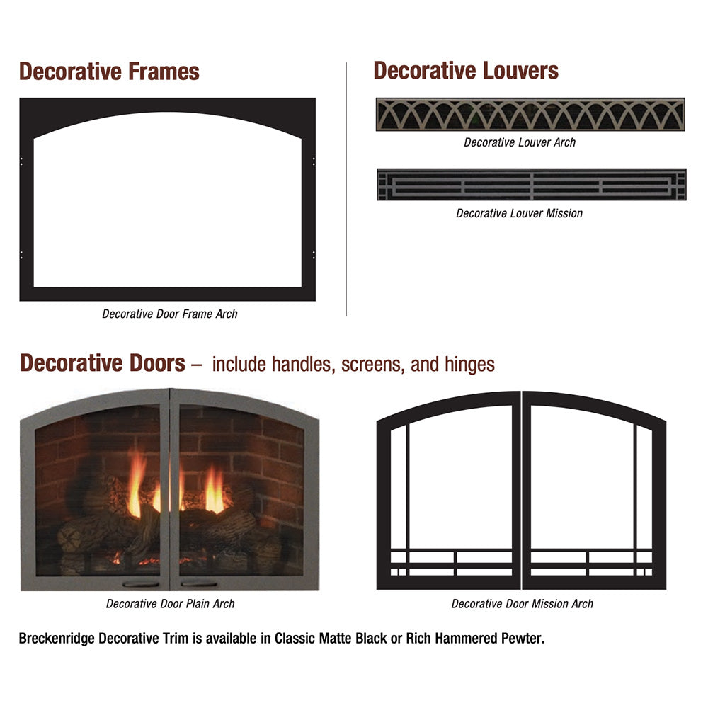 White Mountain Hearth VFD36FB Breckenridge Ventless Deluxe Firebox with Flint Hill Gas Log Set and Contour Burner, 36-Inches