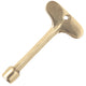 4-inch gas valve key in brass finish with 5/16-inch socket end