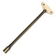 Gas valve key with long rod and antique brass head, for 1/4-in sockets