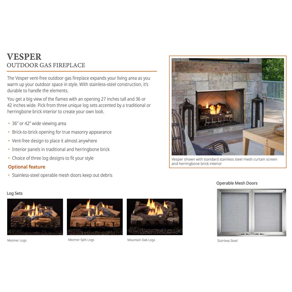 Outdoor Lifestyles Vesper 42-Inch Outdoor Gas Fireplace