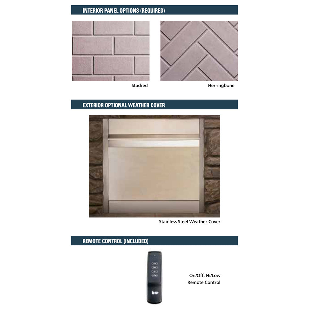 Handheld remote control for vent-free gas fireplace