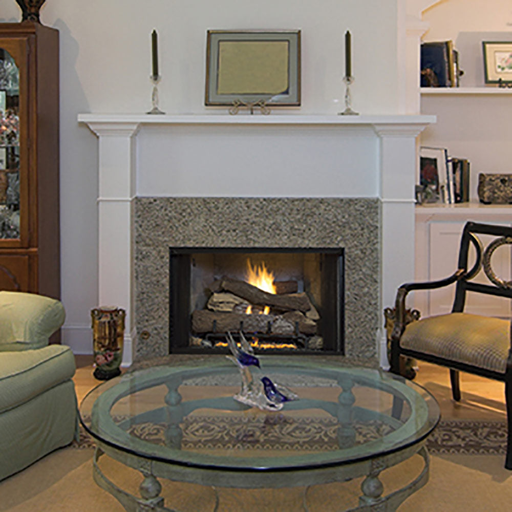 Superior 36-Inch Firebox with Vent-Free Gas Log Set – Fireplaces