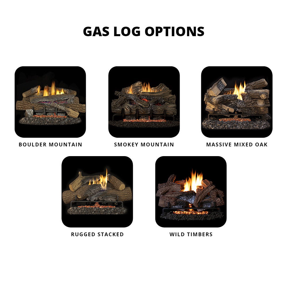 Superior 42-Inch Firebox with Vent-Free Gas Log Set – Fireplaces