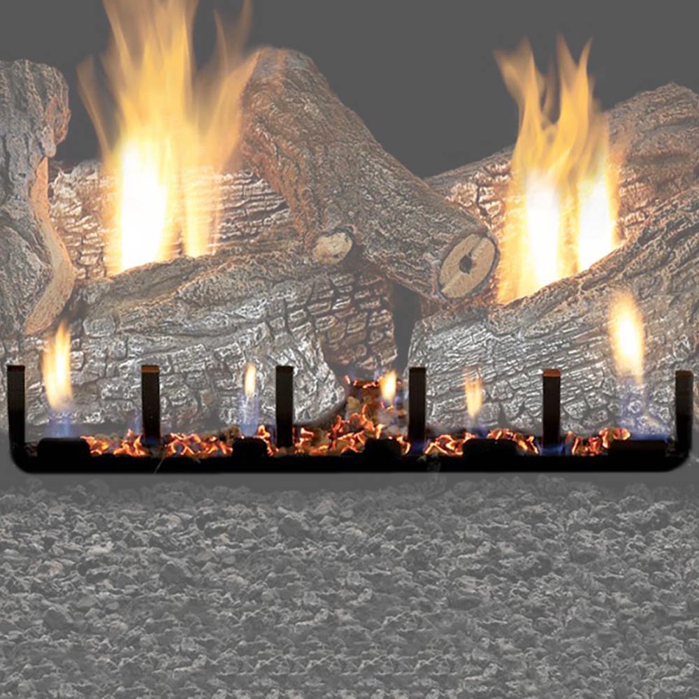 White Mountain Hearth LSxxSRAOV-Kit Stacked Aged Oak Vented Refractory Complete Fireplace Log Set