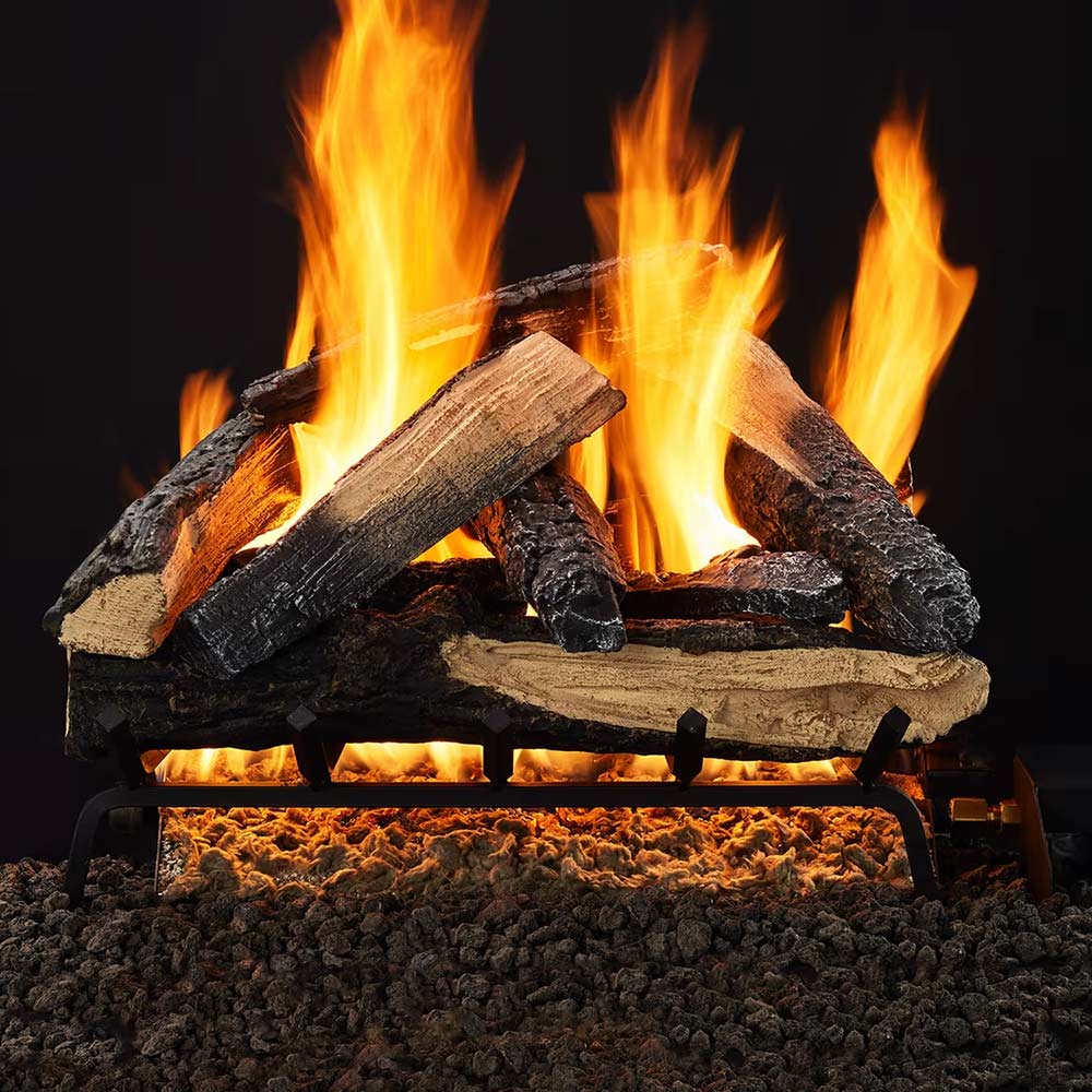 Majestic Kindled Stack Single Tube Vented Indoor Gas Log Set