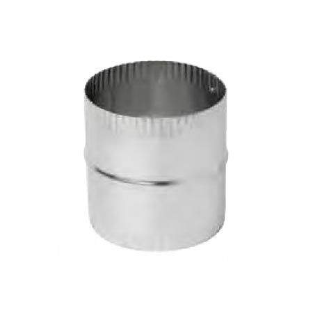 11-inch flexible direct vent coupler, silver metal with dark inner opening