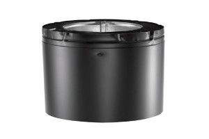 4x7 in vent adapter, black metal with flat top rim, for flexible direct vent