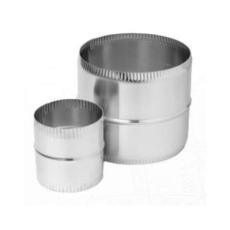 Flexible direct vent coupler kit, 5x8-inch, two-piece silver metal vent connectors