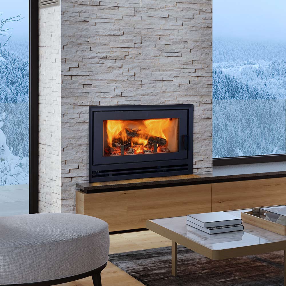 Superior Wood Burning Fireplace with Door and Facade – Fireplaces