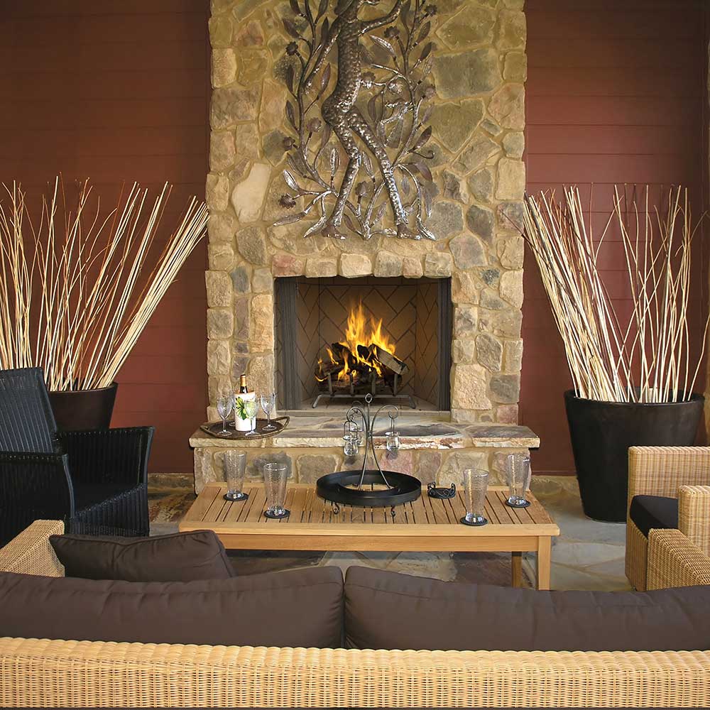 Superior 36-Inch Outdoor Masonry Wood Burning Fireplace