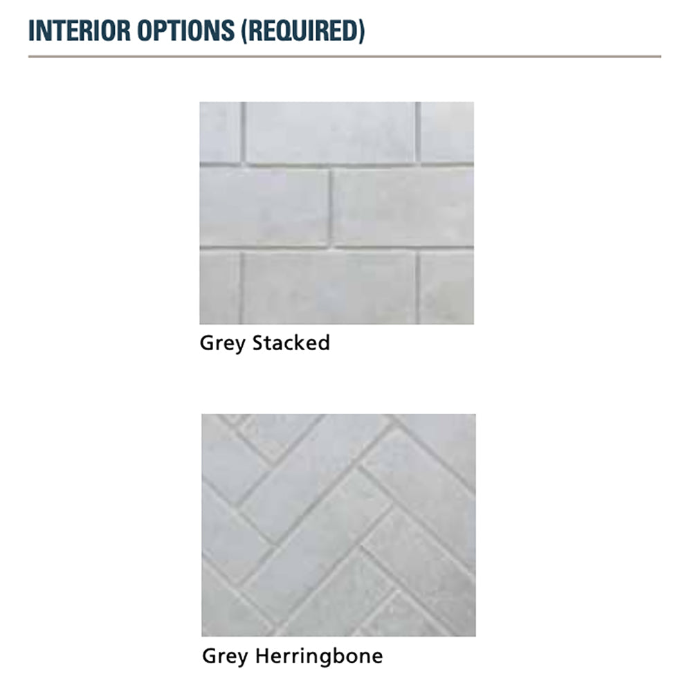 Grey stacked and grey herringbone interior panel option images