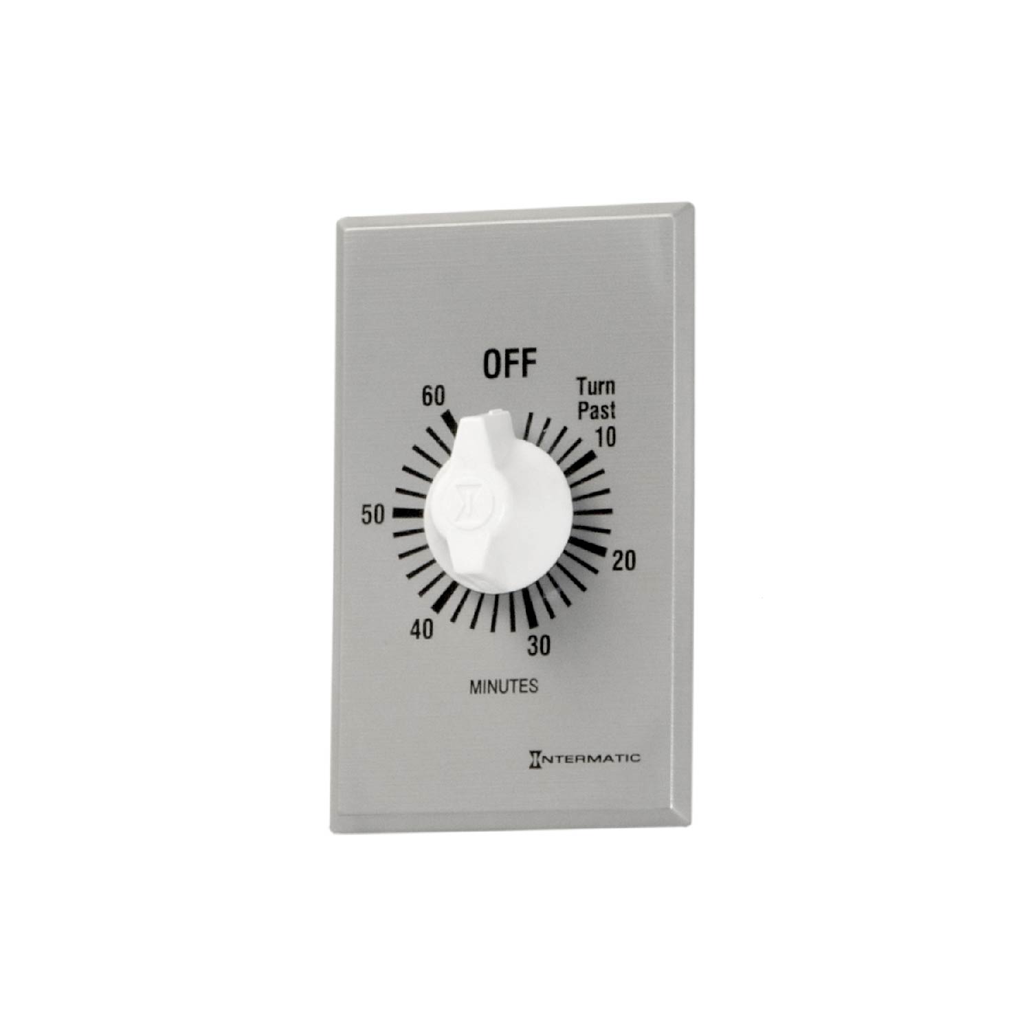 Wall timer switch with circular dial and ON/OFF settings, Intermatic logo
