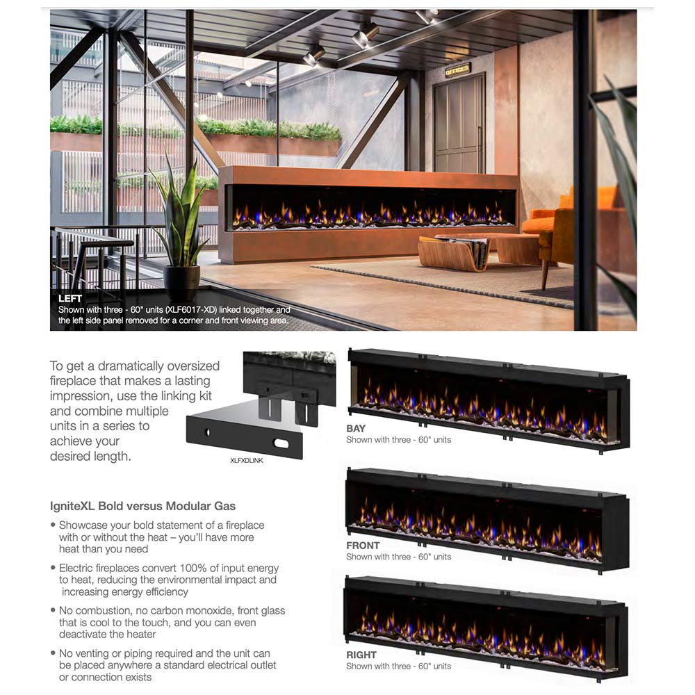 Dimplex IgniteXL Bold Deep Built-In Linear Electric Fireplace, 88-Inch