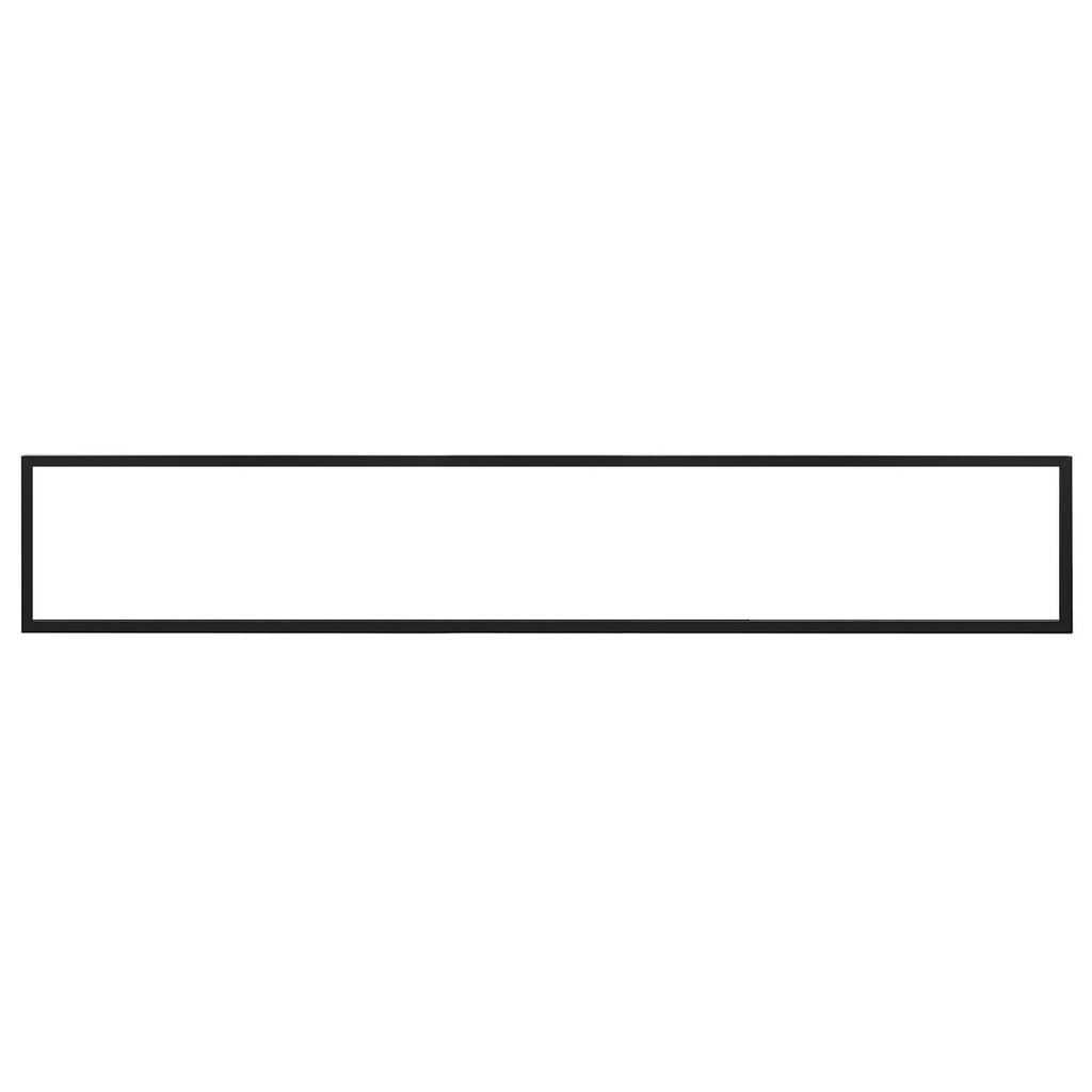 Black metal fireplace trim frame, rectangular border with open center