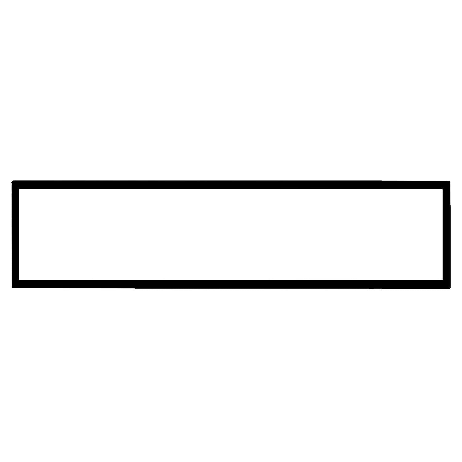 Black metal fireplace trim frame, long rectangular border