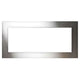 Stainless steel surround trim for direct vent gas fireplace, rectangular frame