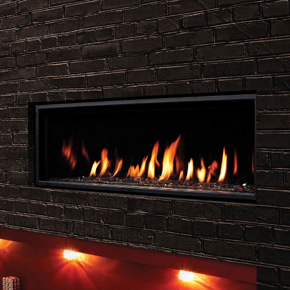 Kingsman ZCVRB47 47-Inch Zero Clearance Linear Direct Vent Gas Fireplace with Fire Glass