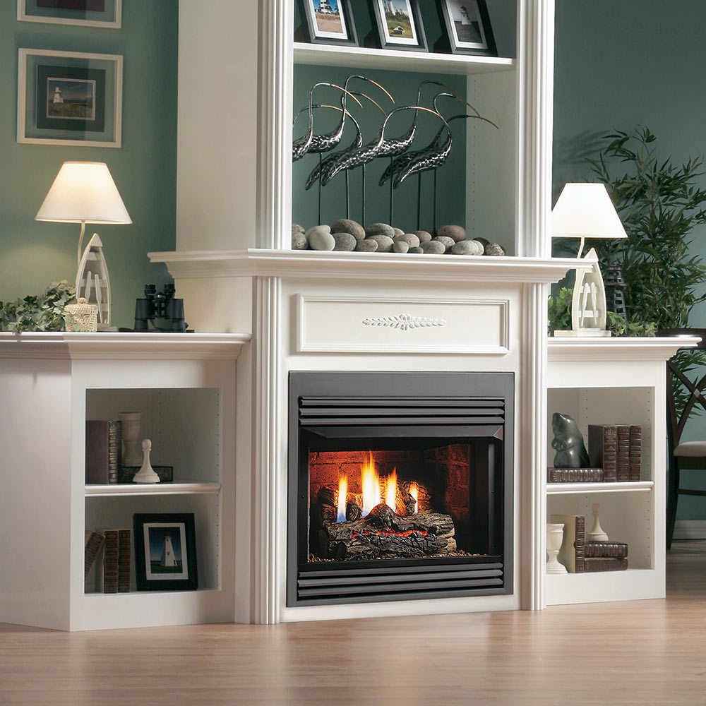 Kingsman ZVF33P 33-Inch Zero Clearance Vent-Free Gas Firebox with Log Set