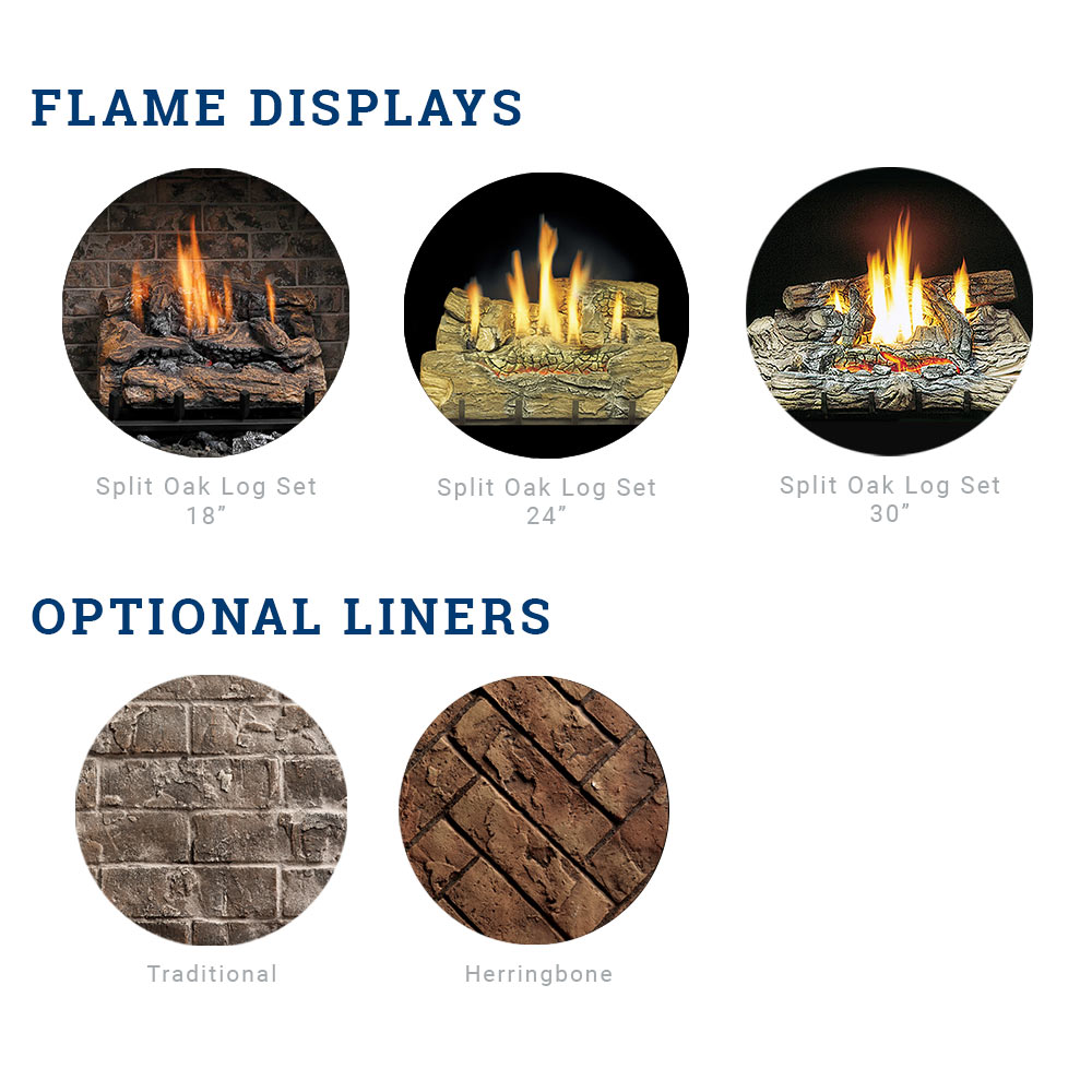 Kingsman ZVFCV47 47-Inch Zero Clearance Vent-Free Gas Firebox with Log Set