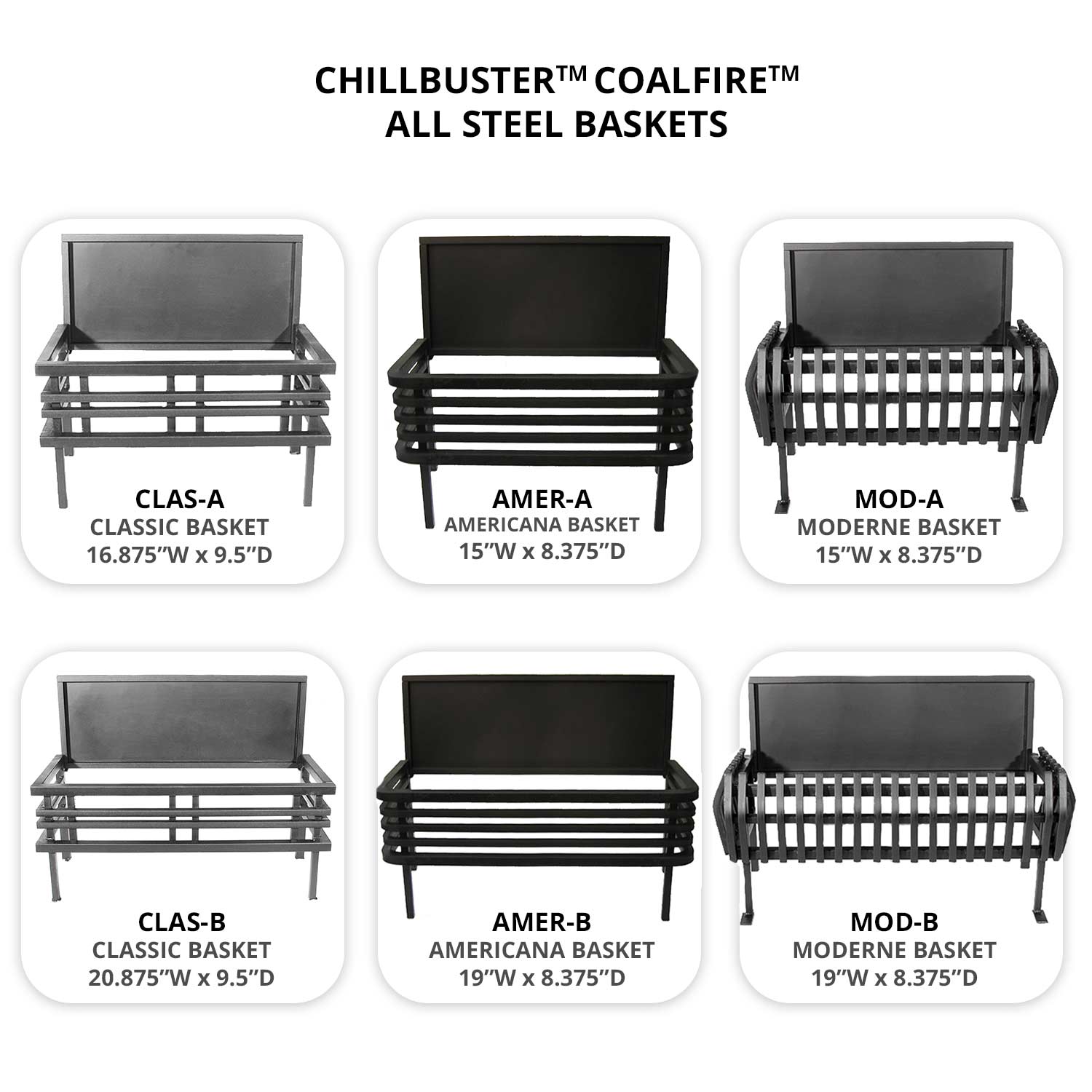 All-steel fire basket set with three styles and stacked wire grates