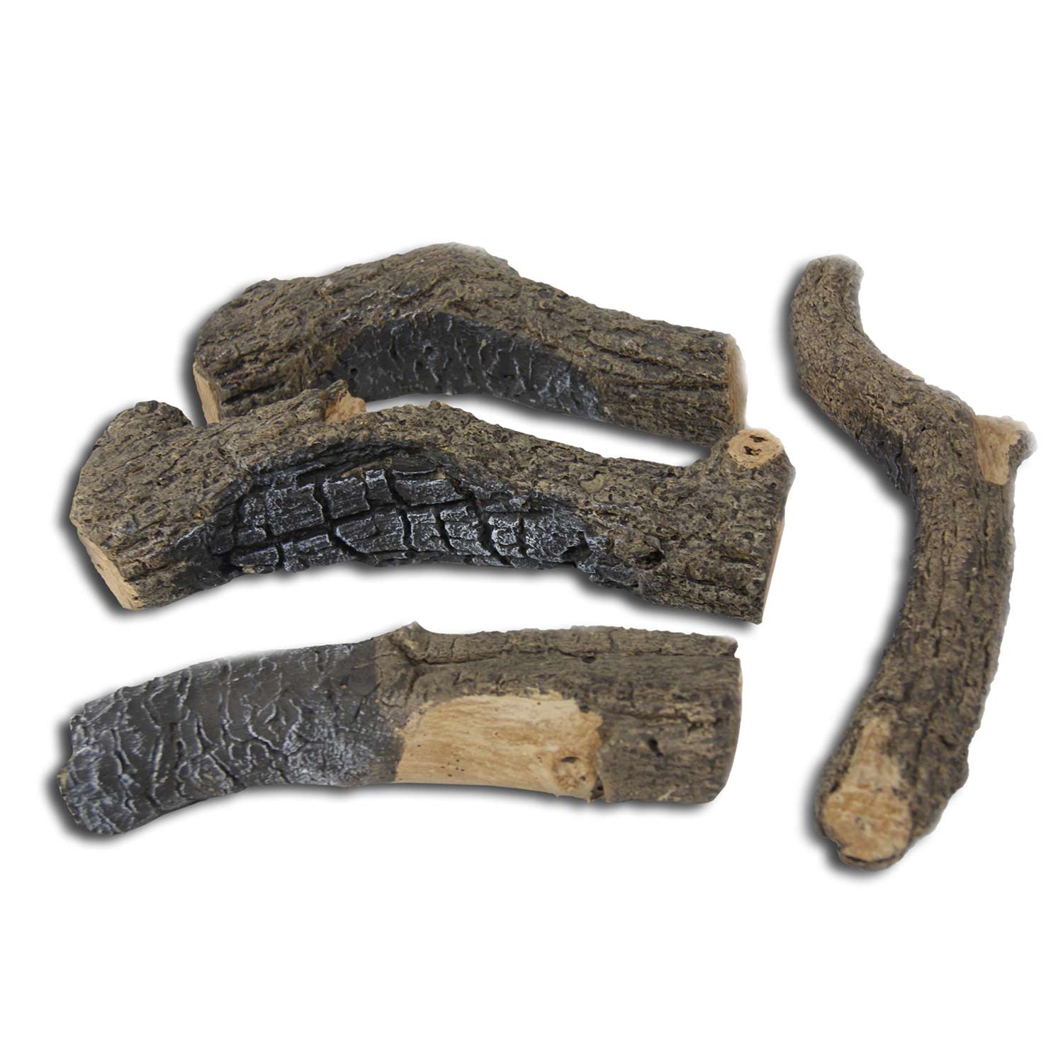 Real Fyre Charred Oak Branches, Set of Four