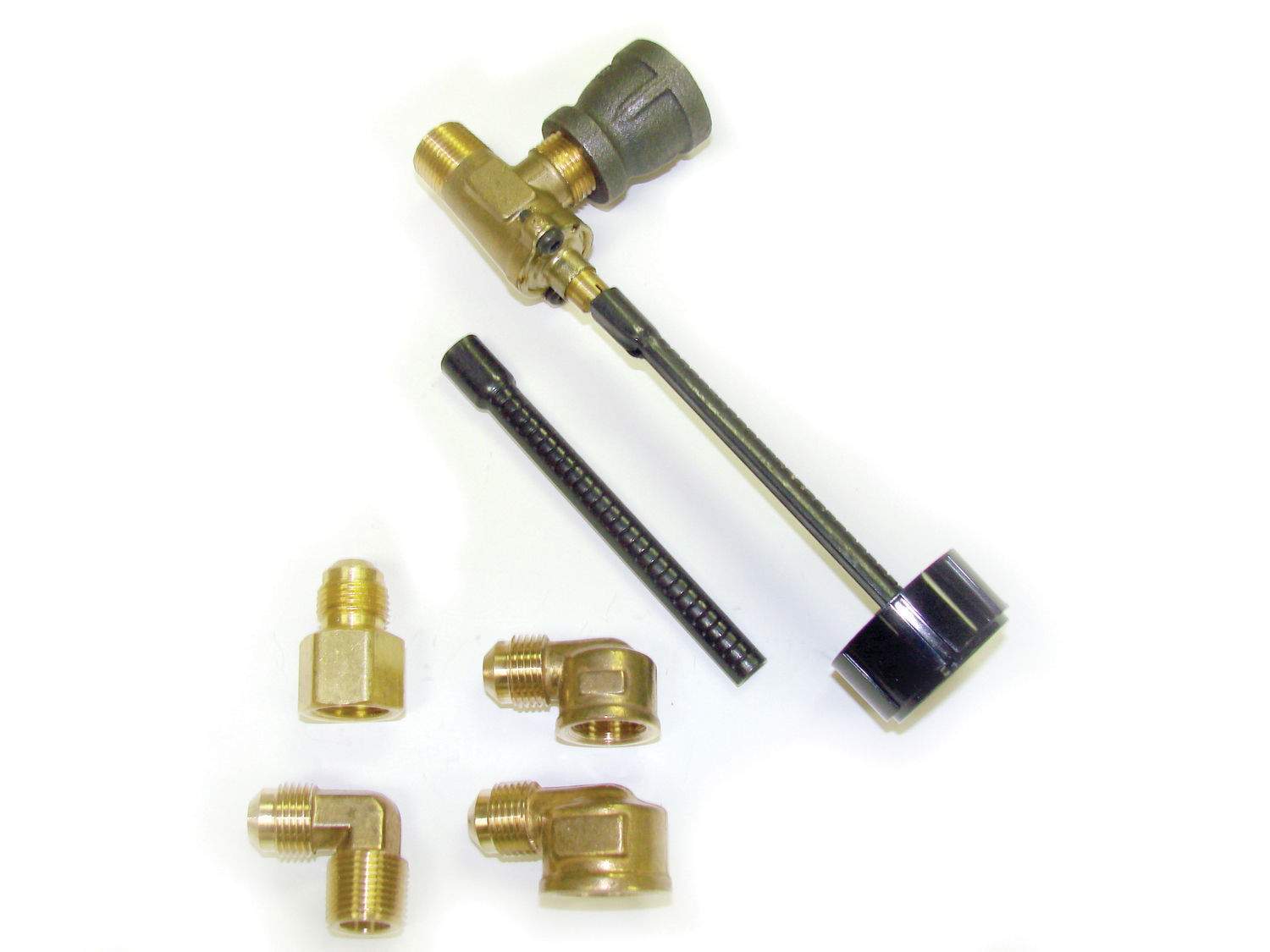 HPC fire stub-mount manual valve kit with brass fittings and hand valve handle