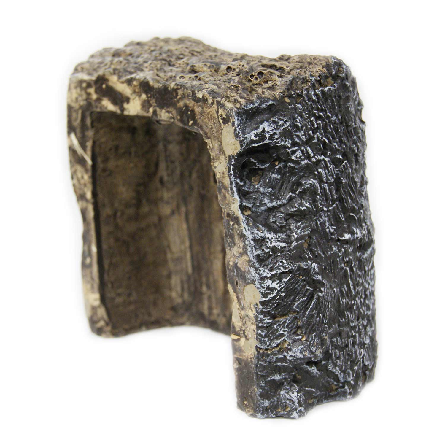 Real Fyre charred valve cover, textured dark metal with rough charred edges