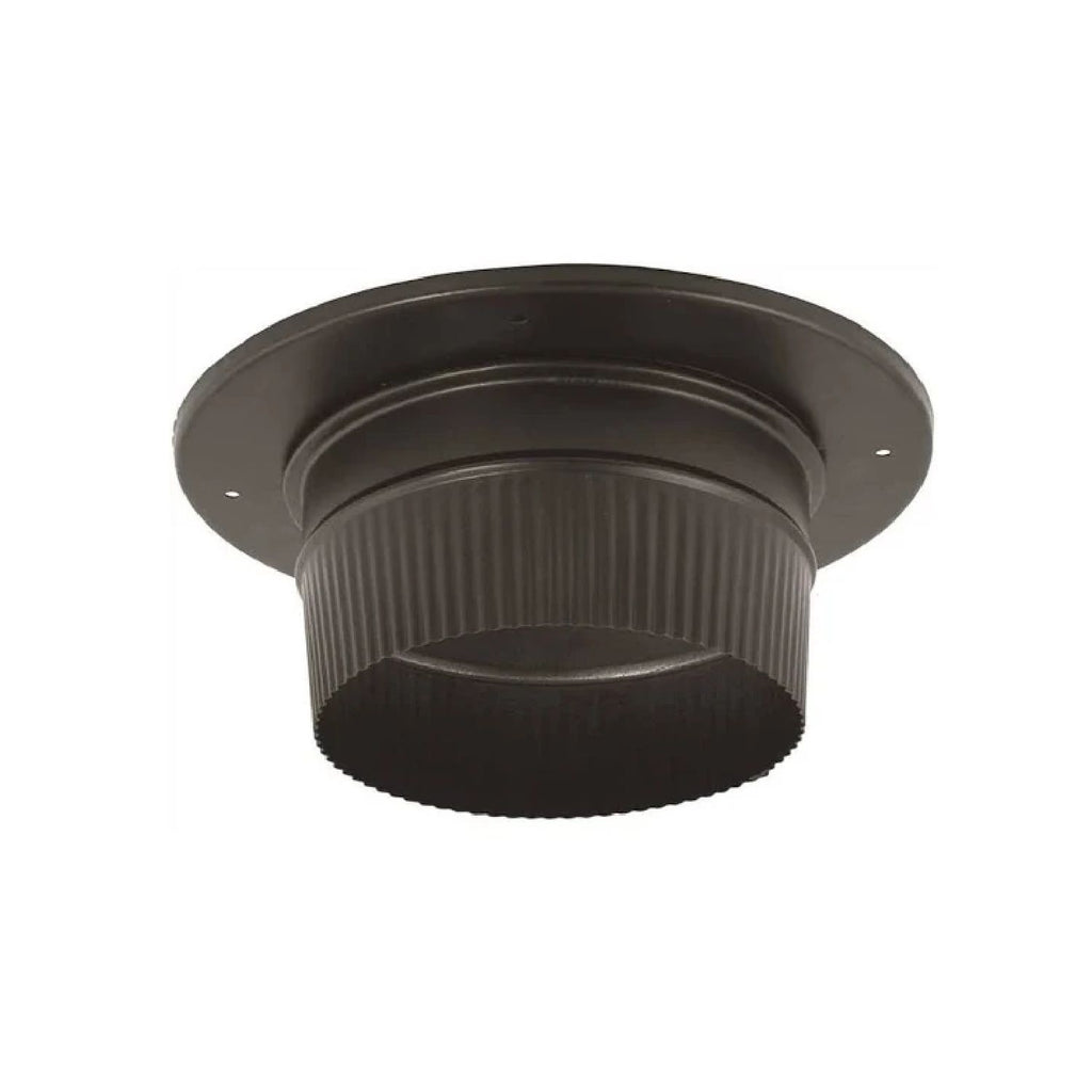 DuraVent DuraBlack snap-lock adapter with trim, black vent connector