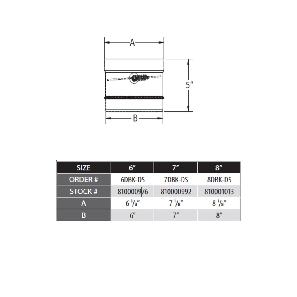DuraVent DBK-DS DuraBlack Damper Section