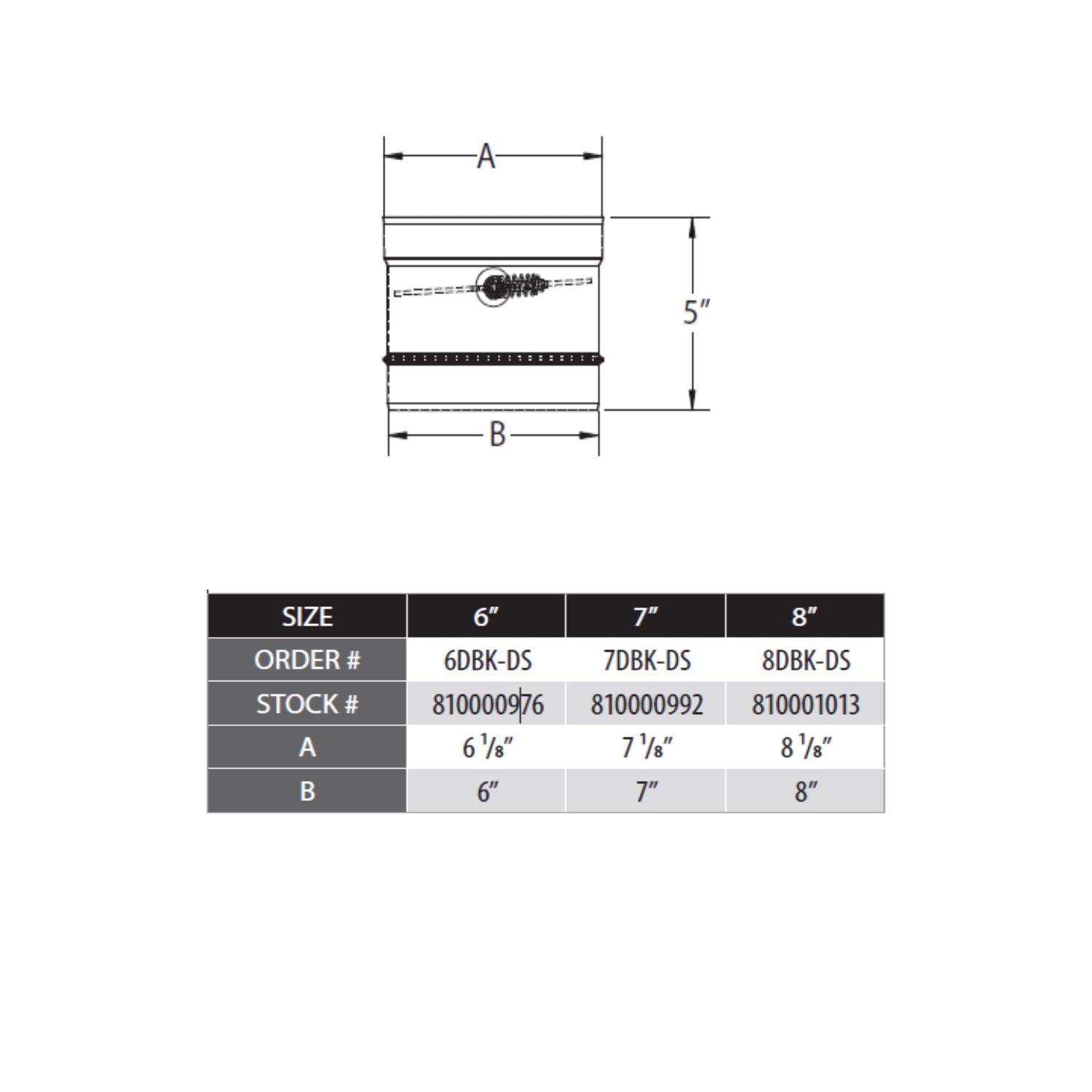 DuraVent DBK-DS DuraBlack Damper Section