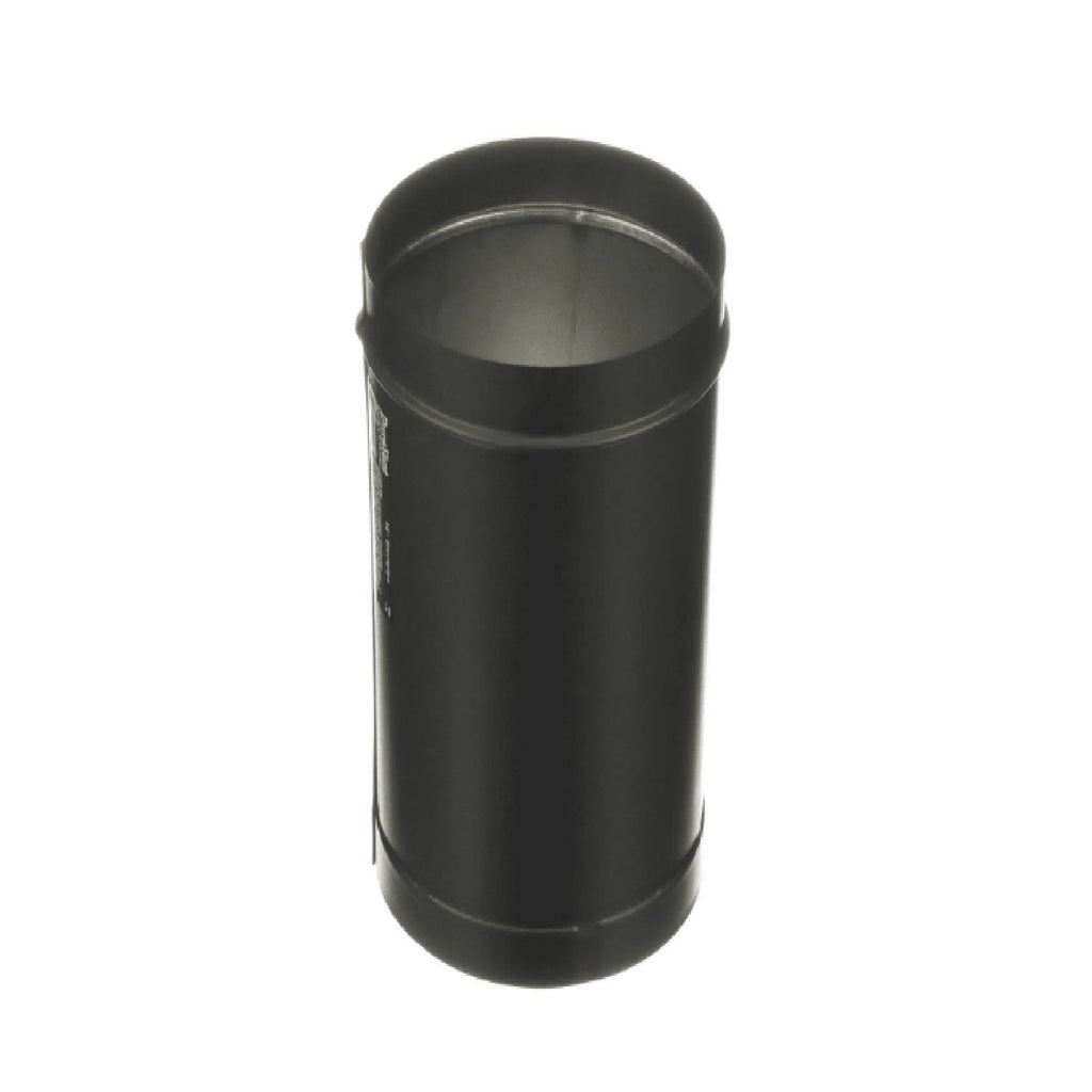 Black single-wall 6-inch DuraBlack pipe with rolled rim ends