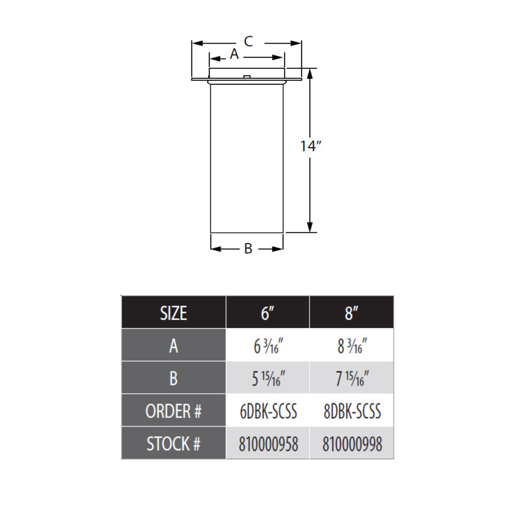 DuraVent DBK-SCSS DuraBlack Stainless Steel Slip Connector with Trim