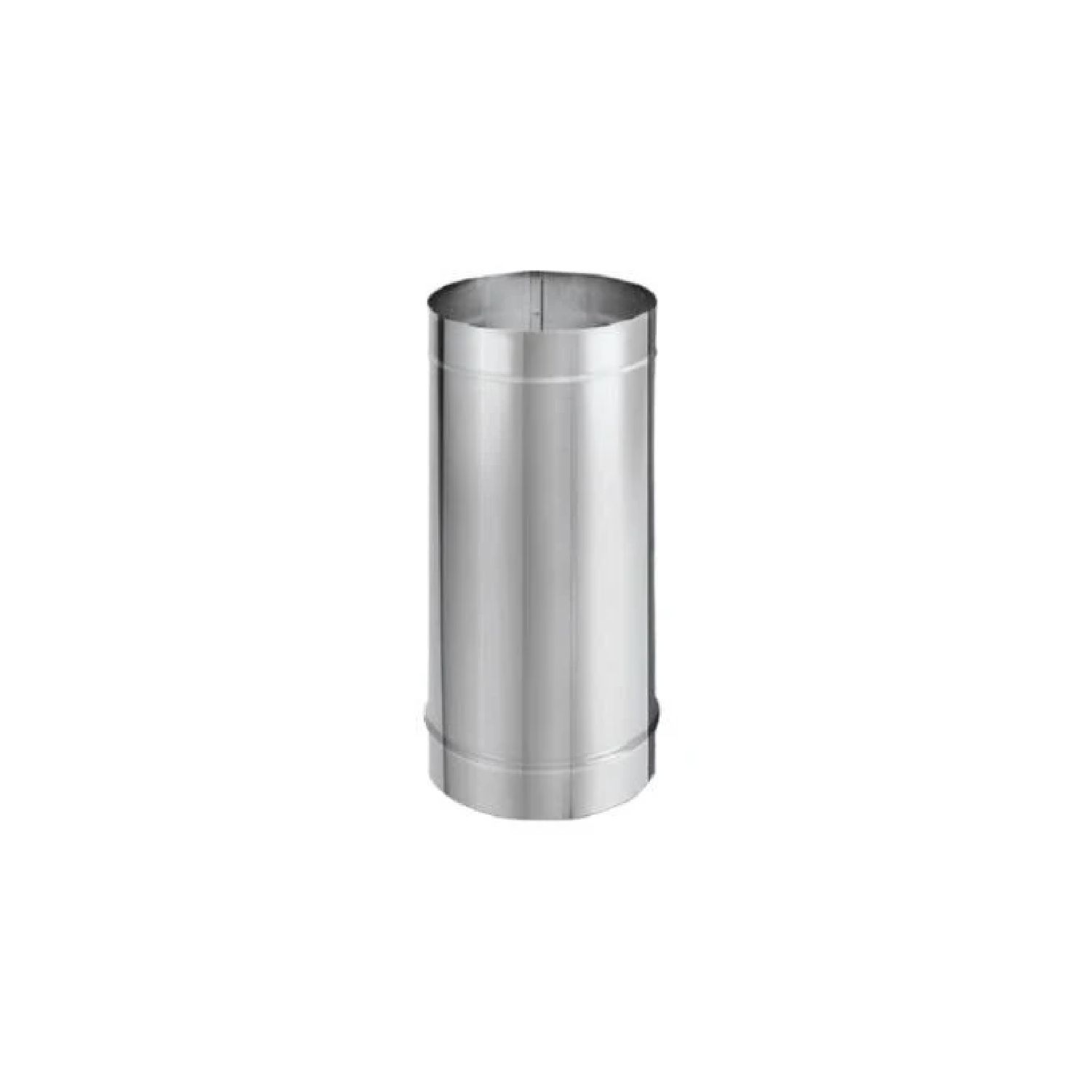 Stainless steel single-wall pipe, 8-inch diameter, smooth cylindrical vent section