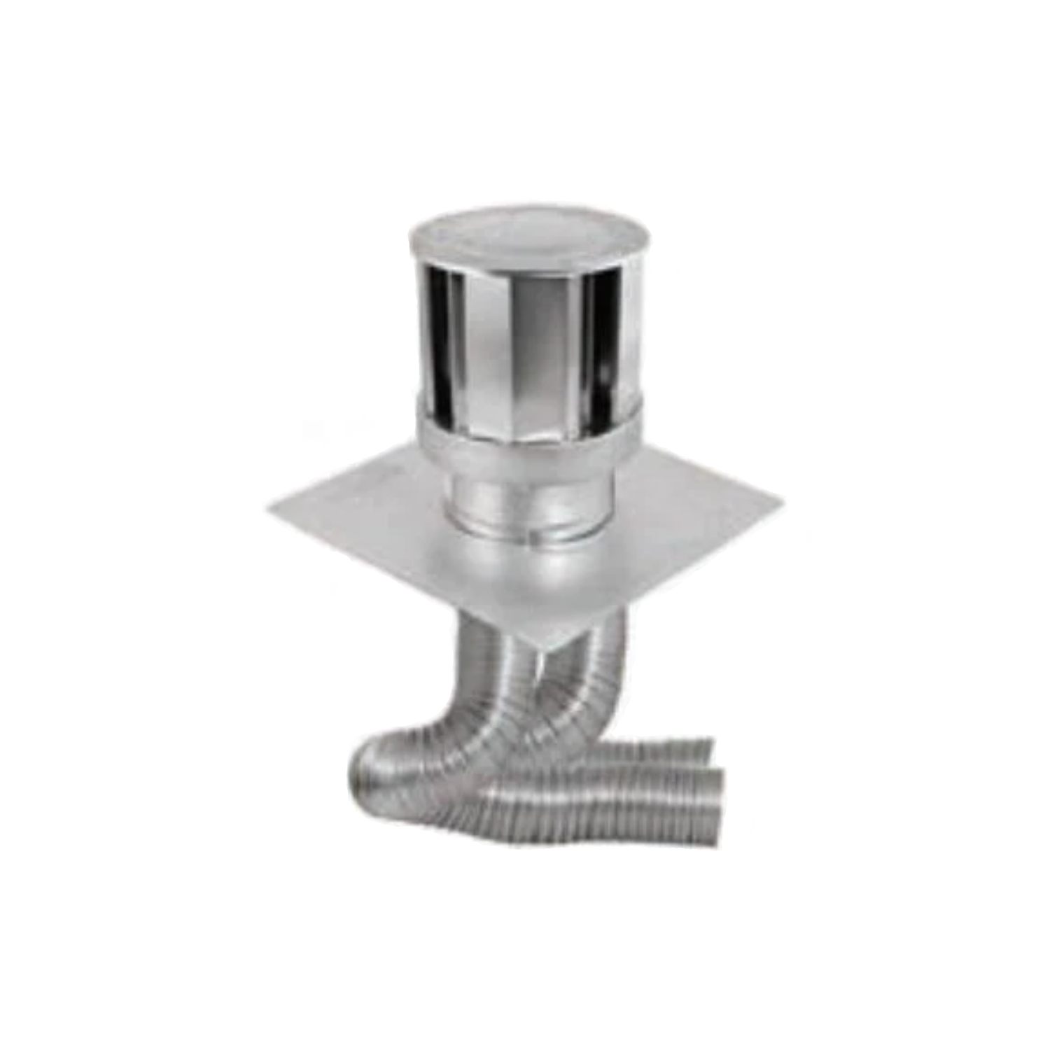 Stainless steel direct vent co-linear kit with flex connector and vent cap