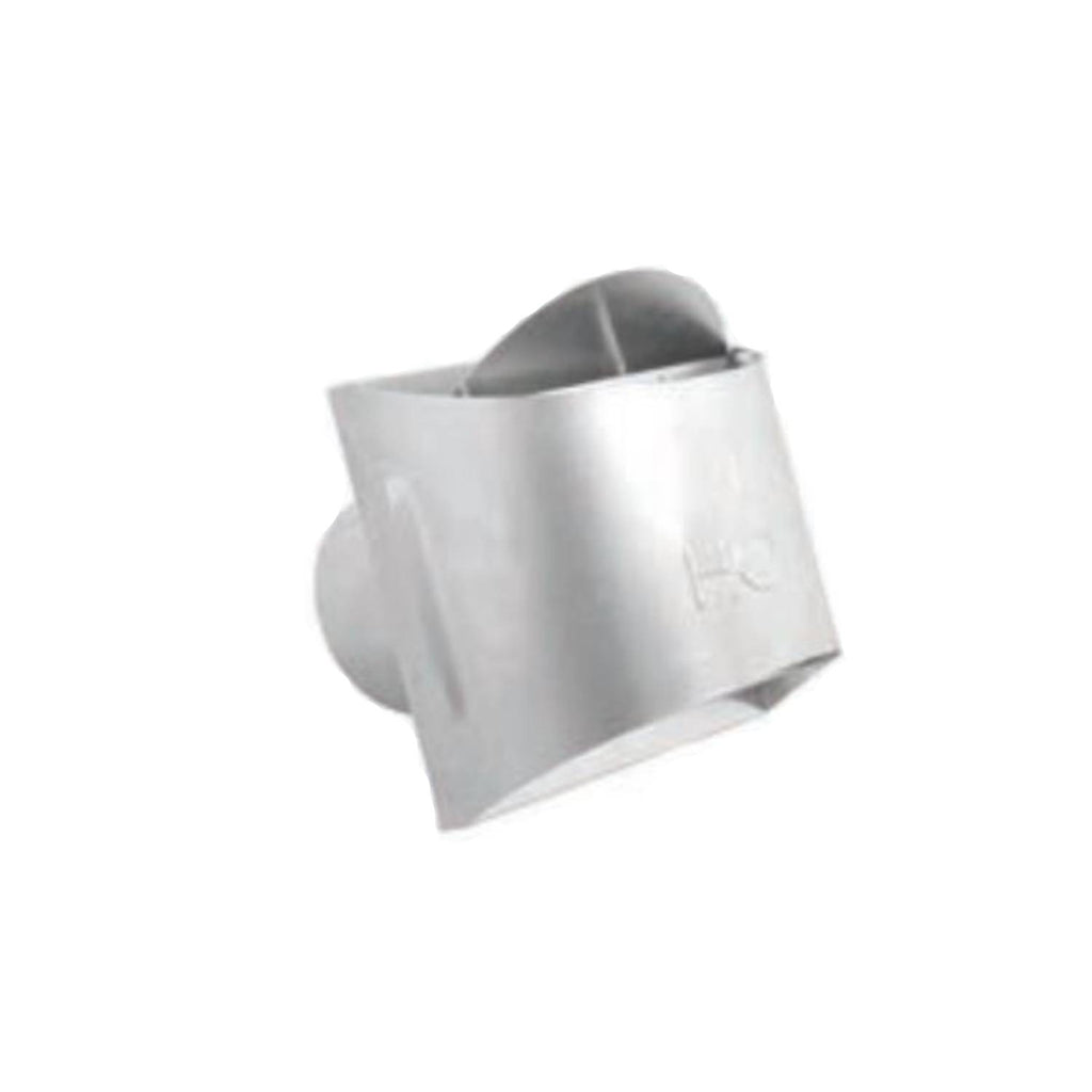 Metal direct vent termination cap with side flared shield